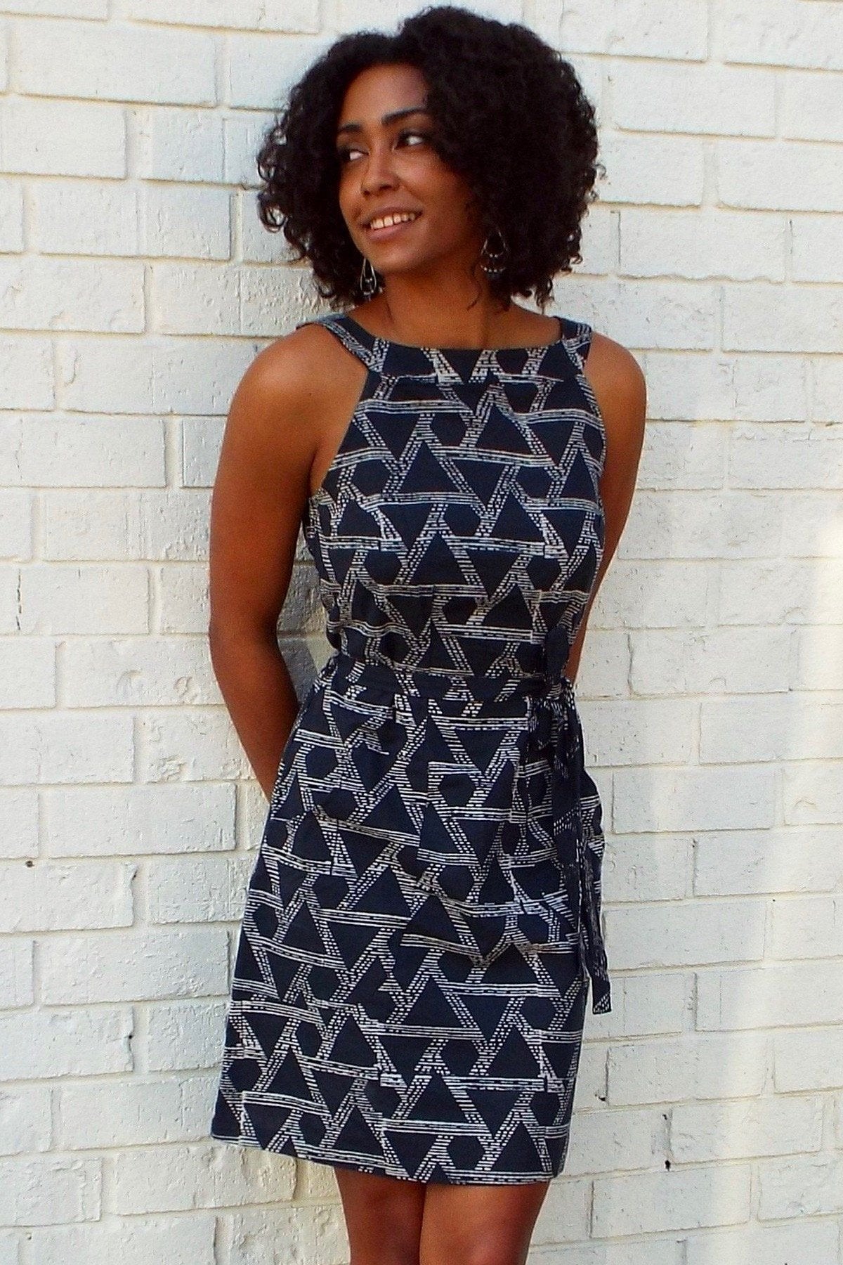 woven cotton dress Red Floral Print Beach Dress