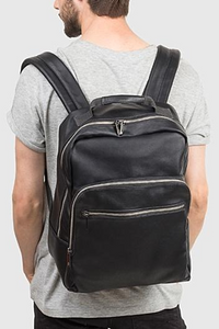 Unisex Vegan Berlin Travel Backpack in Black