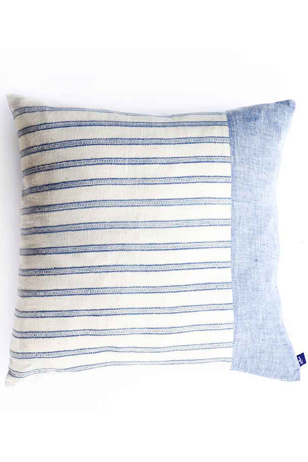 Two-in-one: Organic Cotton Blue & White Striped Pillow Cover