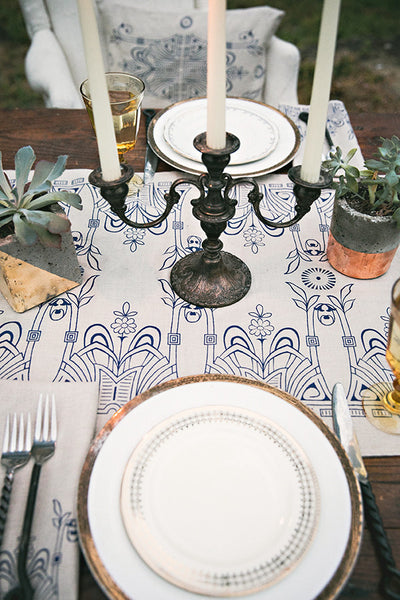 Vanna Table Runner In Pan's Labyrinth Print On Natural