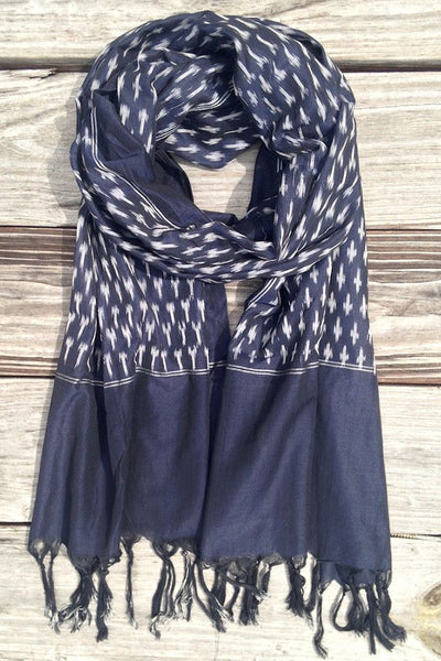 Blue Ikat Scarf