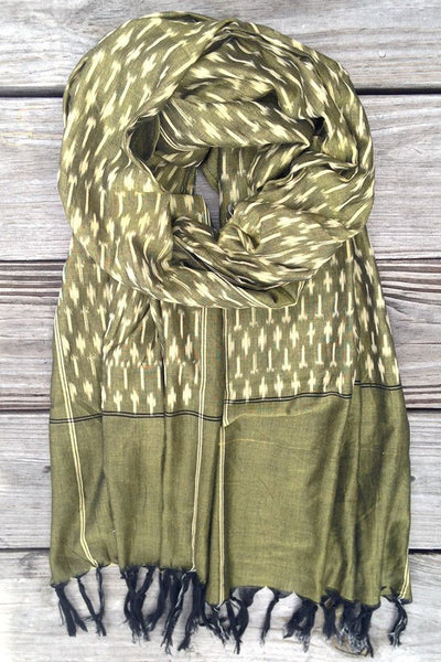 Olive Ikat Scarf