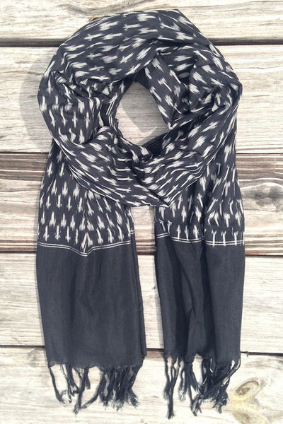 Black Ikat Scarf